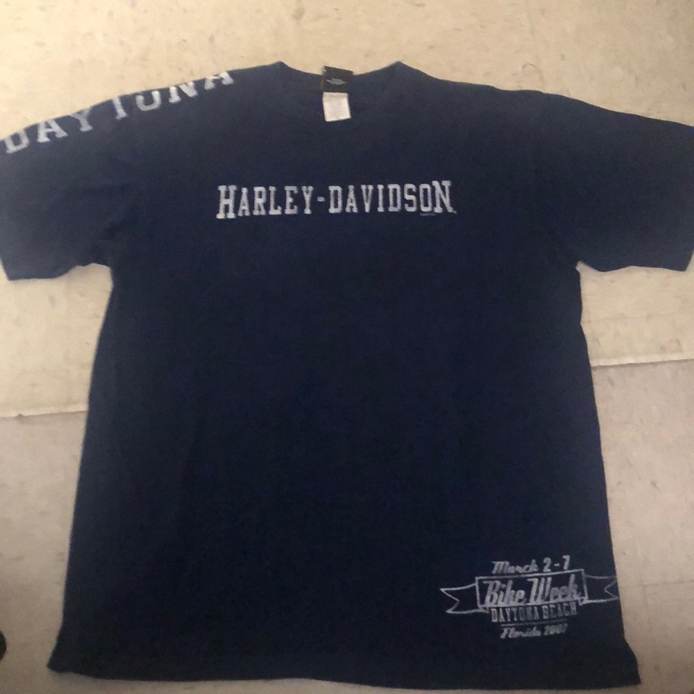 HARLEY-DAVIDSON BLUE 2007 XL Daytona Beach, FL short sleeve T-Shirt.